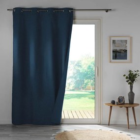 Draperie albastru-închis blackout din microfibră 140x260 cm Obscure – douceur d'intérieur