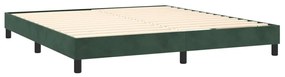 Cadru de pat box spring, verde inchis, 160x200 cm, catifea Verde inchis, 25 cm, 160 x 200 cm