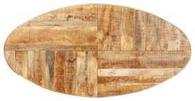Masa de bucatarie, 200x100x75 cm, lemn de mango nefinisat, oval 1, 200 x 100 x 75 cm, lemn de mango nefinisat