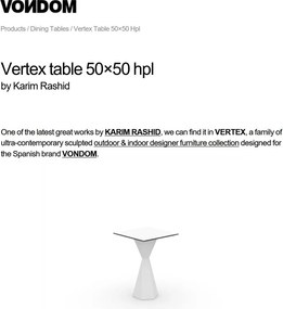 Masa de exterior / interior design modern premium VERTEX 50x50cm