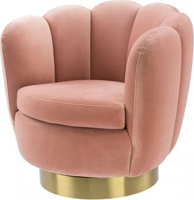 Fotoliu pivotant LUX Mirage, catifea Savona nude 113418 HZ