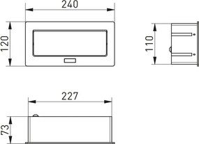 Priza incorporabila in blat Multi Soft GTV, 2 prize Schuko, USB A + C, RJ45, negru, 240 x 120 mm L:240 mm; l:120 mm; H:73 mm, Negru, Aluminiu