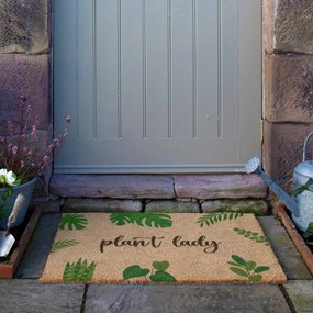 Covoraș de intrare din fibre de nucă de cocos 40x60 cm Plant Lady – Artsy Doormats