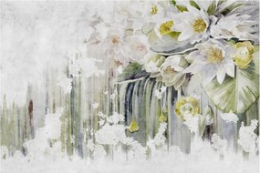 Tablou - Flori albe, vintage (90x60 cm)