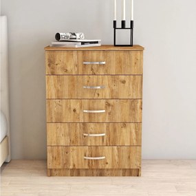 Comoda 616TNM1508, stejar, PAL melaminat, 72x45x98 cm