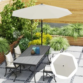 Outsunny Înveliș de Schimb pentru Umbrelă cu Orificii de Aerisire, Ø300 cm, Alb Crem | Aosom Romania