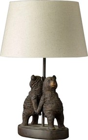 Lampa de masa, din rasina, cu abajur din bumbac, Back