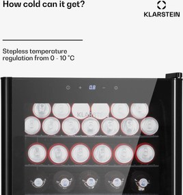 Klarstein Beercave 115 Frigider 115 ltr 4 rafturi Ușă de sticlă triplu izolată Touch