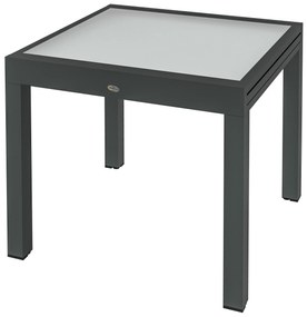 Outsunny Masă Extensibilă de Grădină de Dimensiuni Mari dim. desfășurate 160 x 80 x 75 cm Aluminiu Blat Sticlă Securizată Transparent | Aosom Romania