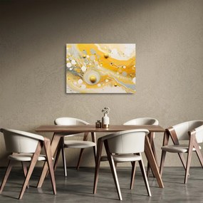 Tablou pe sticlă - fundal abstract cu decor de aur (70x50 cm)