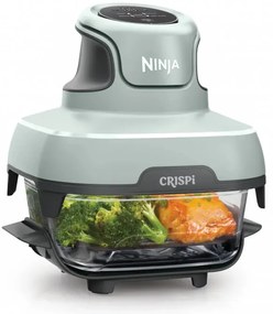 Friteuza cu aer cald portabila 4in1 Ninja CRISPi FN101EUSG, 1700W, 3.8l, 6 portii, 2 recipiente din sticla, 4 programe, Fara PFAS si BPA, Verde