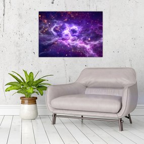 Tablou pe sticlă - Universul violet (70x50 cm)