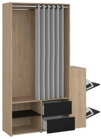 Set pentru hol negru/cu aspect de lemn de stejar Kit – Tvilum