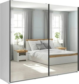 Dulap 2 usi cu oglinda TETRIX, alb lucios, PAL, 220x60x196 cm