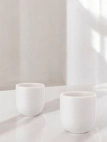 SET 2 PAHARE CAFEA NOVUM ALB MAT (1 PAHAR 150ML, 1 PAHAR 75ML)