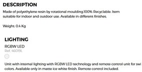 CORP DE ILUMINAT LED RGB DECORATIV THE SECOND LIGHT 19cm