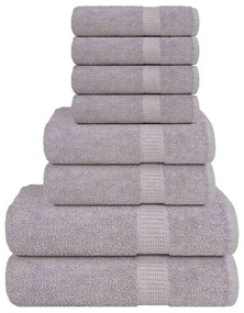 vidaXL Set prosoape 8 piese gri 360 g/m² 100% bumbac