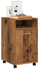 vidaXL Dulap lateral cu roți, lemn vechi, 33x38x60 cm, PAL
