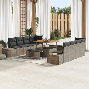 vidaXL Set de canapele pentru grădină 11 pcs Gri deschis și gri închis
