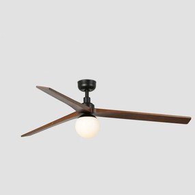 Lustra cu Ventilator aplicat tavan cu telecomanda KLIM L 150cm, negru/ nuc