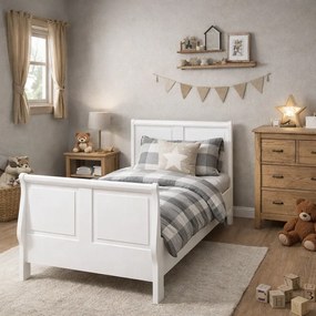 Pat single Royal - 90x200 cm - din lemn masiv de brad