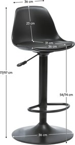 Scaun bar, negru, DOBBY NEW