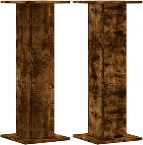 vidaXL Noptiere, 2 buc., stejar fumuriu, 30x30x80 cm, lemn prelucrat