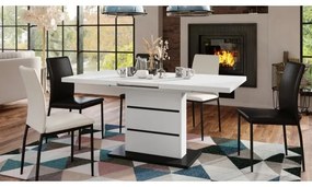 Masă extensibilă PAOLO alb/negru