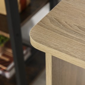 HOMCOM Birou 2 în 1 cu raft 3 nivele, spațiu generos de lucru, lemn de mesteacăn, 100x55x74 cm, pentru birou/dormitor | Aosom Romania