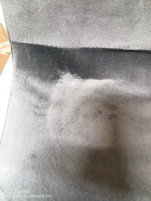 OFERTA Scaun de catifea gri inchis COMO cu picioare negre II. calitate