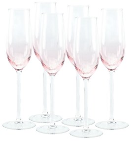 Pahare de şampanie, set de 6, 280 ml, roz, CELESTE TIP 1
