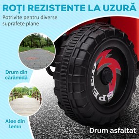 HOMCOM Quad Electric pentru Copii cu Remorcă, Pedală, Mers Înainte și Înapoi, 2,5 km/h, 18-36 Luni, Roșu | Aosom Romania