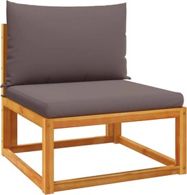 vidaXL Canapea de grădină fără brațe cu perne din lemn de salcâm și frânghie