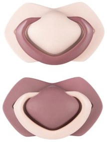 Canpol Babies Set de 2 buc simetric silicon suzete, 6-18m+, PUR CULOARE roz / burgundy