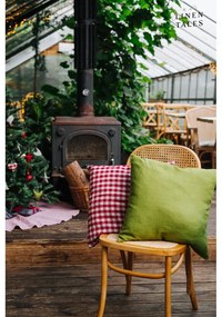 Față de pernă din in 40x40 cm Red Gingham – Linen Tales