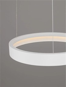 Lustra circulara aluminiu alb LED CCT LUMIA 60cm