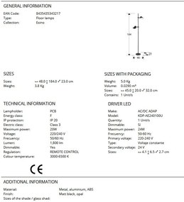 Lampadar/Lampa de podea LED design modern Esino negru