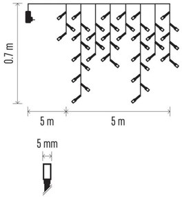 Instalație LED de Crăciun de exterior 300xLED/8 moduri 10m IP44 alb cald + multicolor