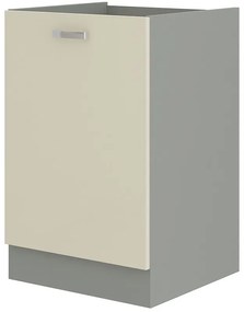Dulap inferior de bucătărie Kelyn 40 D 1F BB (crem lucios + gri). 1032745