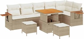 vidaXL Set de canapele pentru grădină 11 pcs Bej și crem poliratan