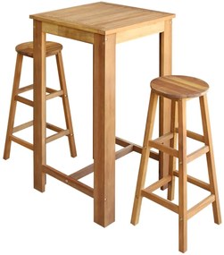 Set masa si scaune de bar, 3 piese, lemn masiv de acacia 3