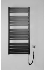 Radiator portprosop electric pentru baie Aqualine TONDI-E 600W/230V 133 cm negru mat