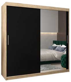 Dulap de haine 200 cm Toki 2 (stejar sonoma + negru mat). 1065025