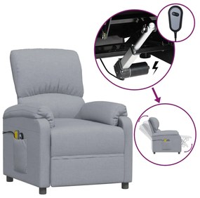 3073852 vidaXL Fotoliu de masaj electric rabatabil, gri deschis, textil