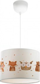 Lustra AYD-2919, crem/maro, material textil/metal, 24x70 cm