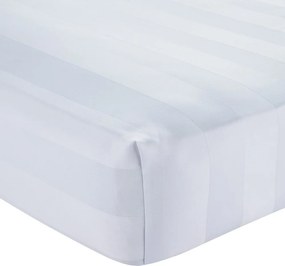 Cearceaf alb din satin cu elastic 150x200 cm So Soft Satin Stripe – Catherine Lansfield