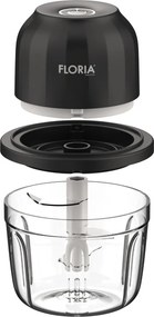 Tocator legume-fructe Floria ZLN2655 Mini Chopper reincarcabil, Capacitate 350 ml, Baterie 1200mAh, Putere 5V 30W