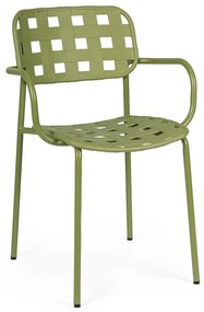 Scaune de grădină verzi 4 buc. din metal Clover – Bizzotto