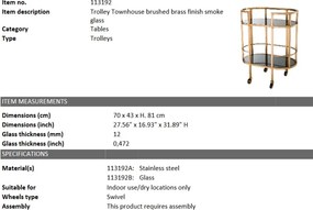 Gheridon/ masuta cu roti design LUX Townhouse alama 113192 HZ