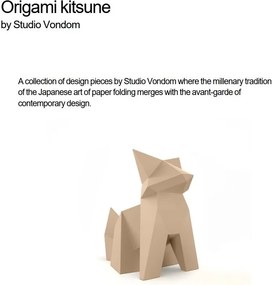 Decoratiune/ Statueta exterior sau interior Origami Kitsune, mat